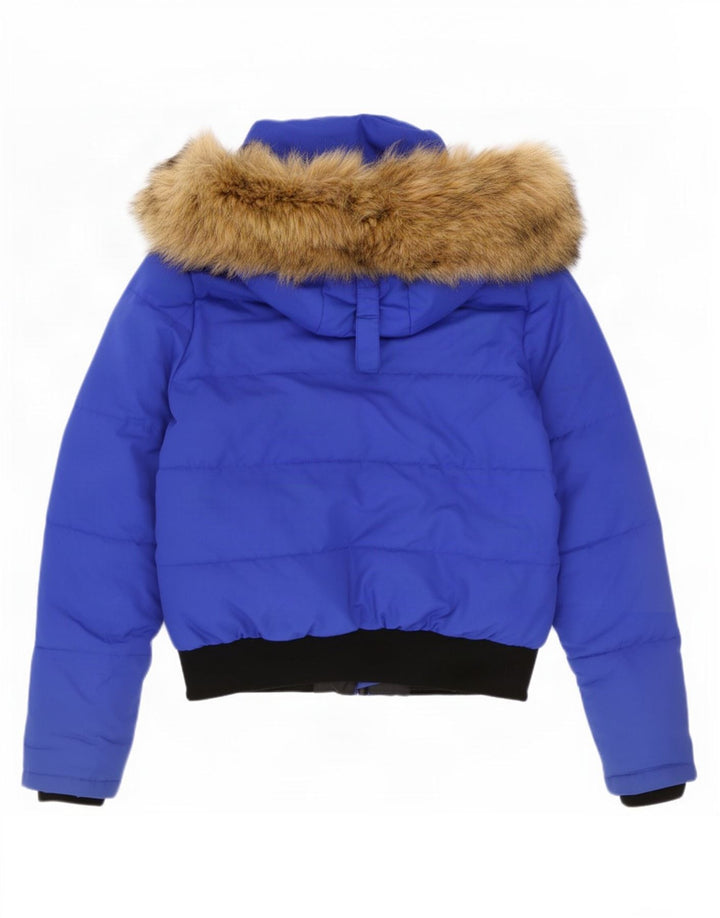 Superdry Damen Everest Mountain Parka Wattierte Jacke UK 12 Mittelblau