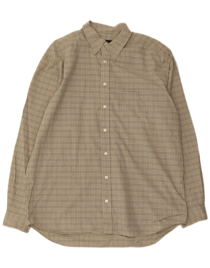 EDDIE BAUER Herren-Hemd, groß, Khaki, kariert, Baumwolle