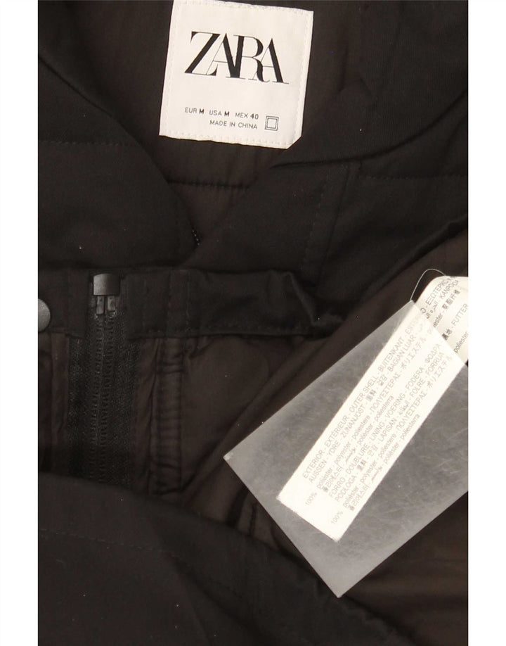Zara Herren Wattierte Weste UK 38 Medium Schwarz Polyester
