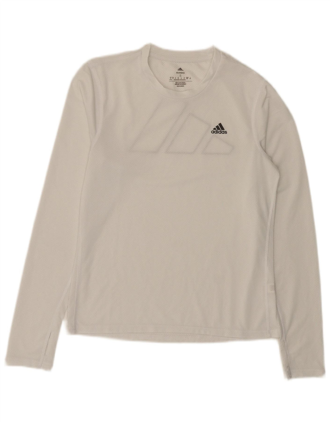 Adidas Damen Graphic Top Langarm UK 8/10 Small Weiß Polyester