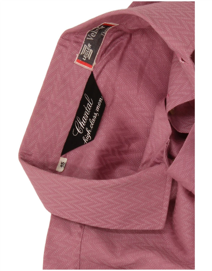 Vintage Herren Slim Shirt Größe 38 15 Mittelrosa Geometrisch