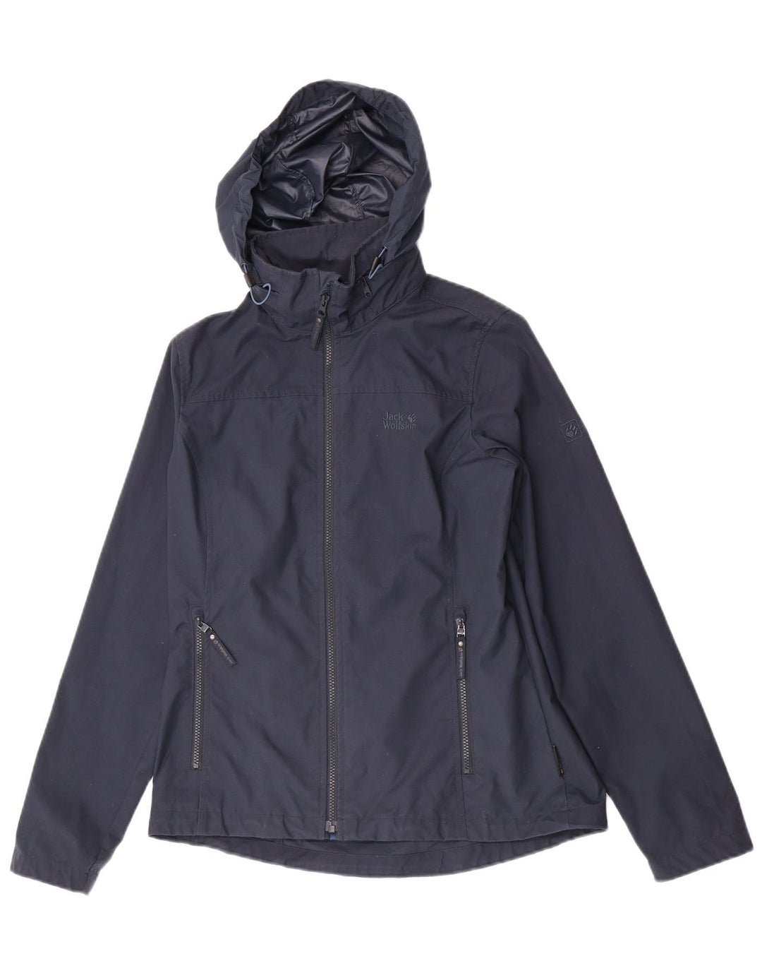 Jack Wolfskin Damen-Windbreakerjacke mit Kapuze, UK 12, mittelmarineblau