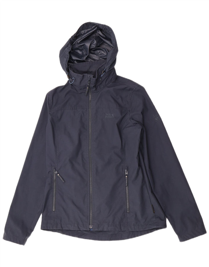 Jack Wolfskin Damen-Windbreakerjacke mit Kapuze, UK 12, mittelmarineblau