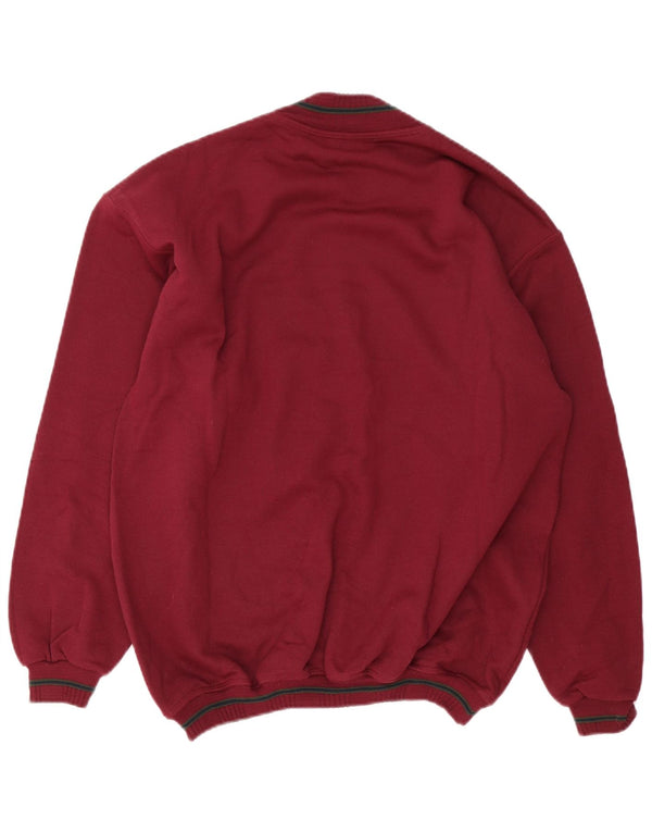 Vintage Mens Golf Crew Neck Jumper Sweater Medium Burgundy Colourblock