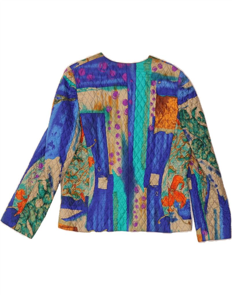LOUIS FERAUD Womens Quilted Jacket UK 16 Large Multicoloured Floral Silk Vintage Louis Feraud and Second-Hand Louis Feraud from Messina Hembry 