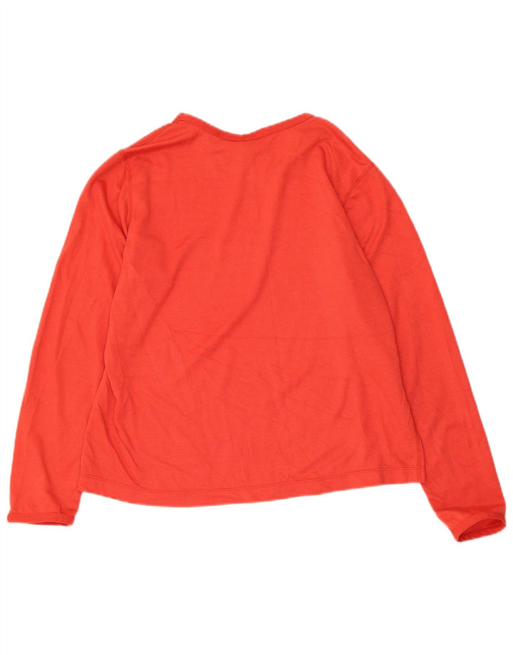 NIKE Damen Crop Top Langarm US 8/10 Mittelrotes Polyester