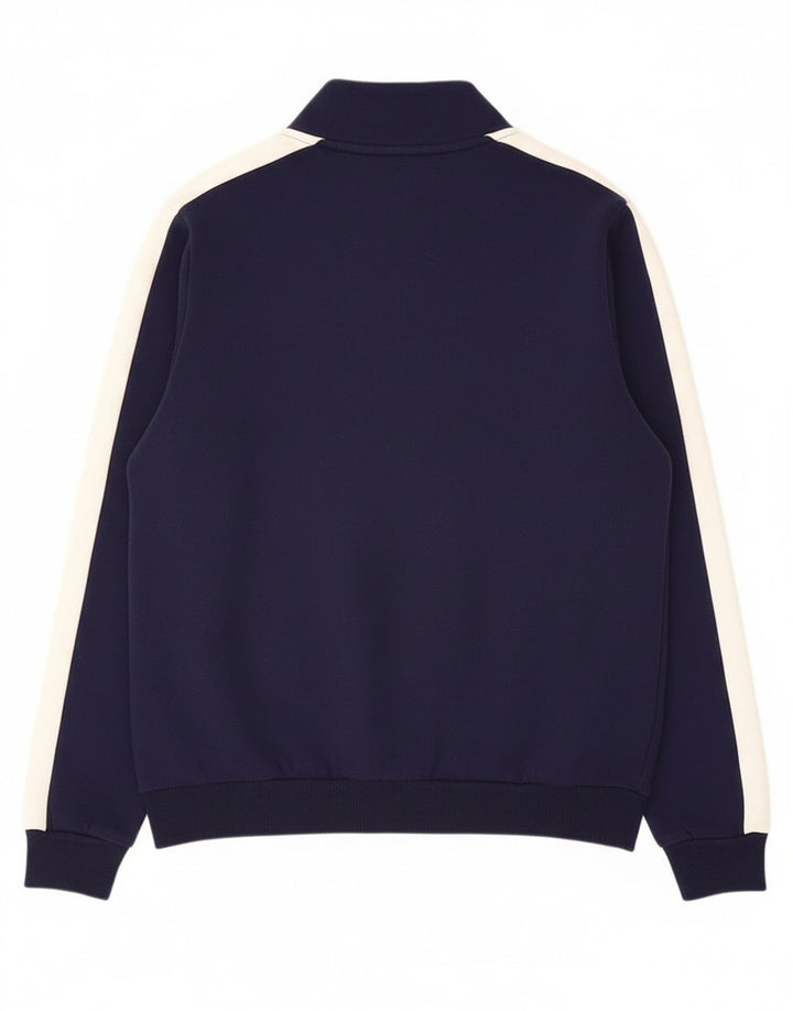 Fila Herren-Sweatshirt mit grafischem Reißverschluss und Rundhalsausschnitt, Größe S, Marineblau, Farbblock