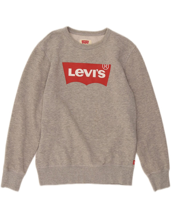 LEVI'S Jungen-Sweatshirt mit Grafik, 12–13 Jahre, graue Baumwolle