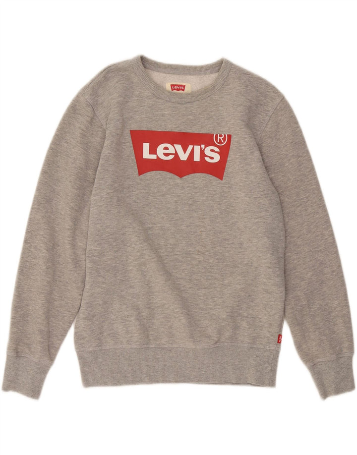 LEVI'S Jungen-Sweatshirt mit Grafik, 12–13 Jahre, graue Baumwolle