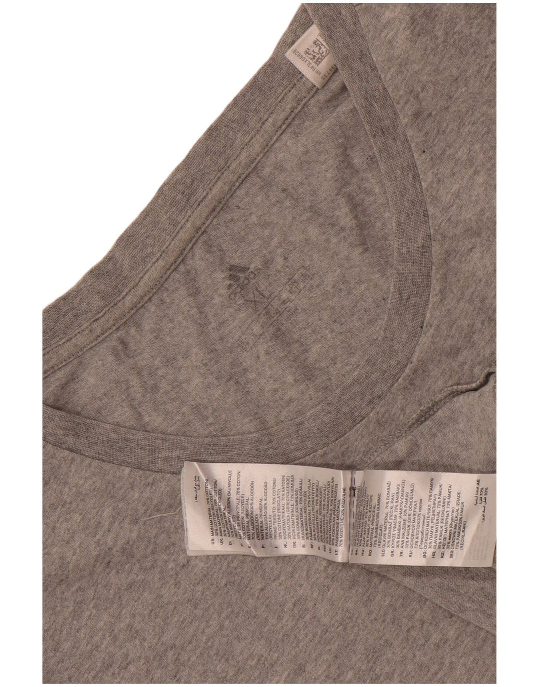 Adidas Herren T-Shirt Top XL Grau gefleckte Baumwolle