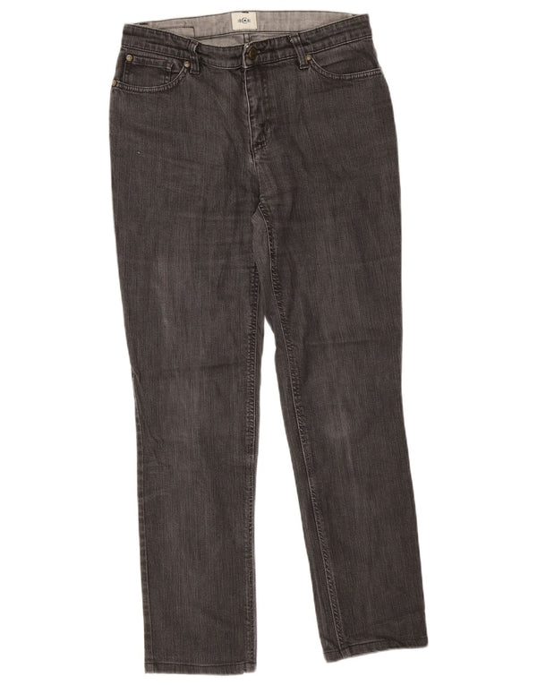Cerruti 1881 Damen Straight Jeans W30 L29 Graue Baumwolle