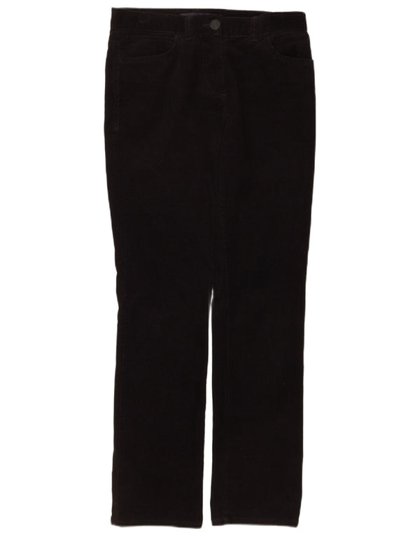 Marks & Spencer Damen Gerade Cordhose UK 8 Small W28 L30 Schwarz