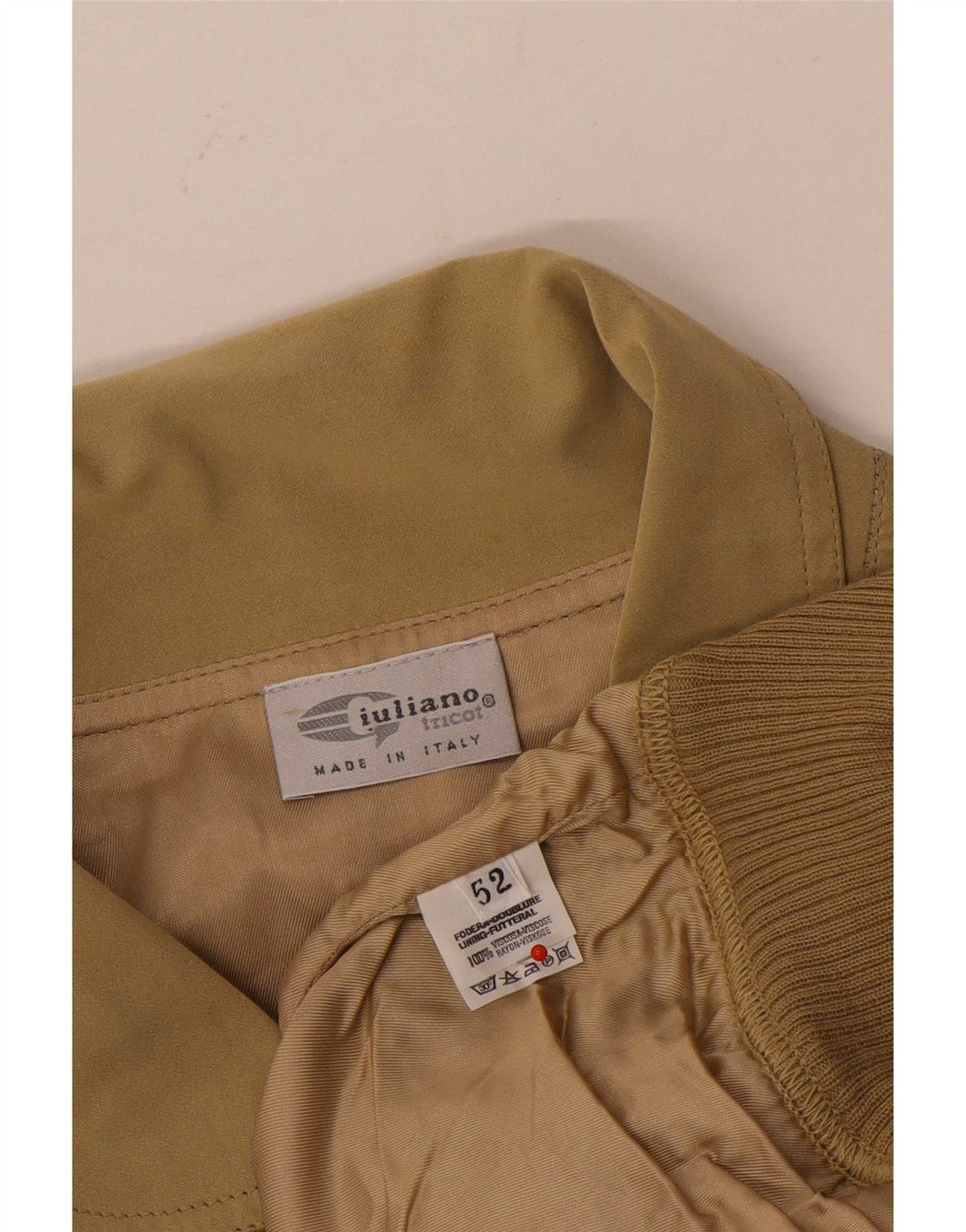 Vintage Herren Bomberjacke IT 52 XL Beige Farbblock