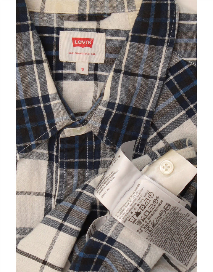 LEVI'S Herrenhemd, klein, marineblau, kariert, Baumwolle