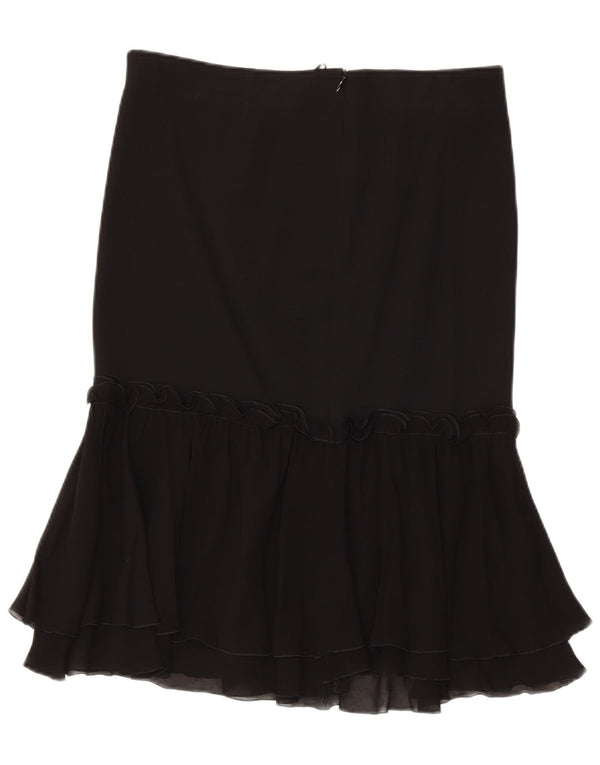 Iceberg Damen Rüschenrock IT 44 Medium W32 Schwarze Seide