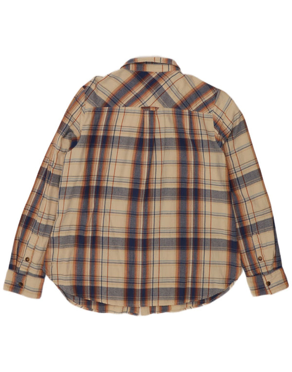 Fat Face Flanellhemd für Damen, UK 14, Größe L, beige, kariert, Baumwolle