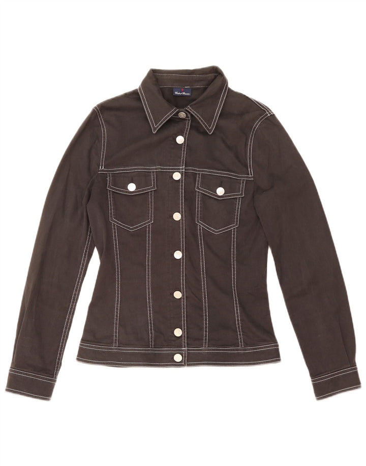 Conte of Florence Damen-Utility-Jacke UK 12 Mittelschwarze Baumwolle