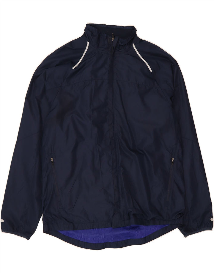 STARTER Mens Rain Jacket UK 42/44 Large Navy Blue Polyester Vintage Starter and Second-Hand Starter from Messina Hembry 