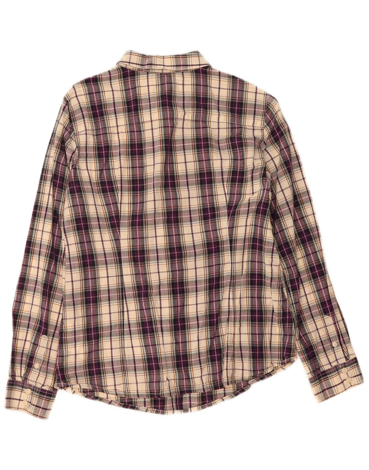 ESPRIT Womens Shirt UK 12 Medium Purple Check Cotton