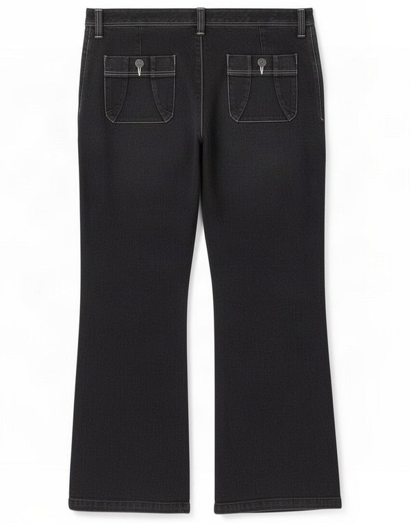 Eddie Bauer Damen Petite Straight Jeans US 12 Large W34 L29 Graue Baumwolle