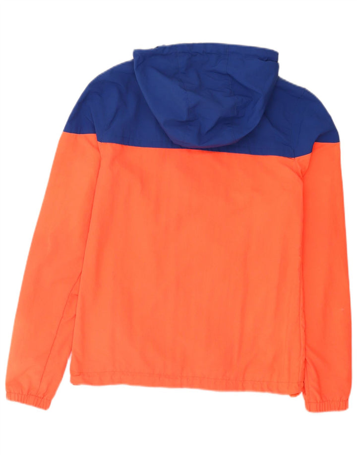 SUPERDRY Herren-Regenjacke mit Kapuze, UK 34, XS, orangefarbenes Colourblock-Nylon