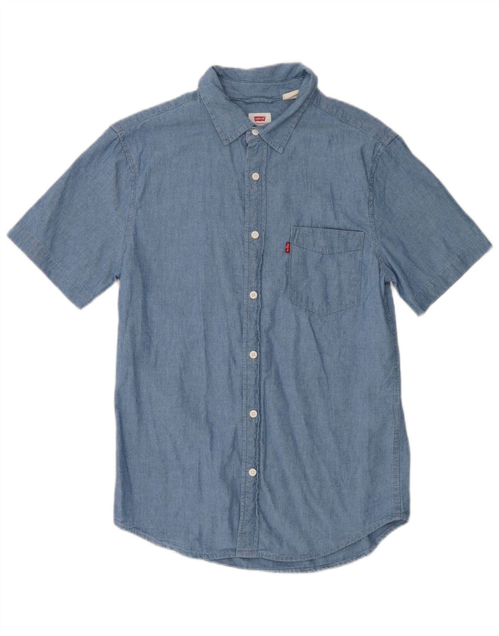 Levi's Herren Standard-Kurzarmhemd, Größe S, Blau, Baumwolle