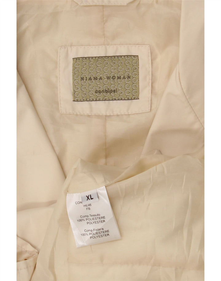 CONBIPEL Womens Overcoat UK 18 XL Off White Polyester Vintage Conbipel and Second-Hand Conbipel from Messina Hembry 