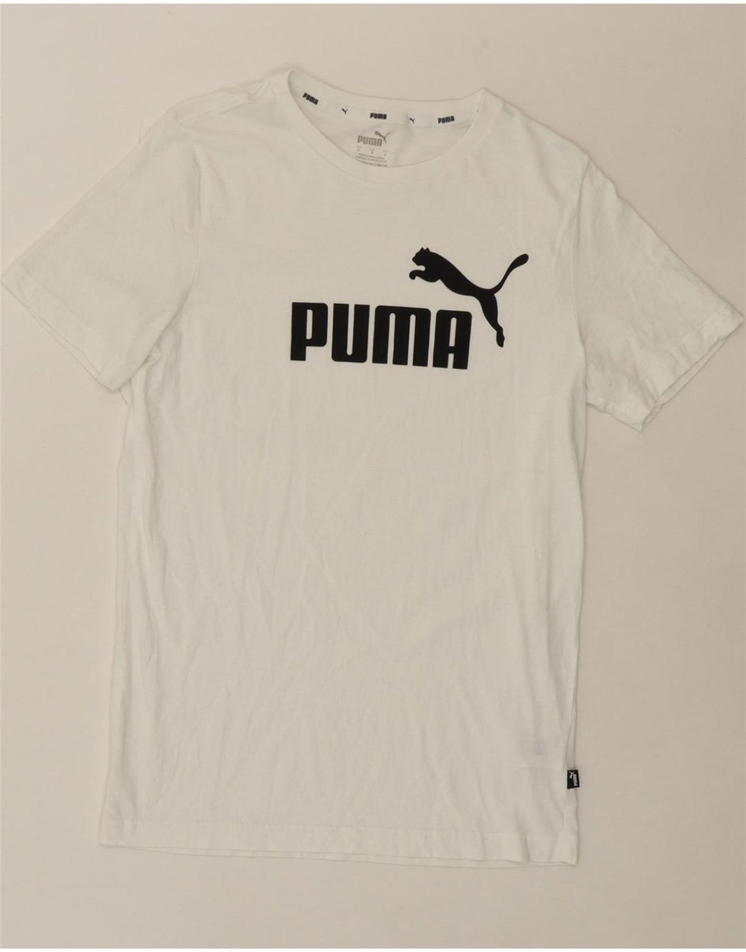 PUMA Mens Graphic T-Shirt Top Small White Cotton Vintage Puma and Second-Hand Puma from Messina Hembry 