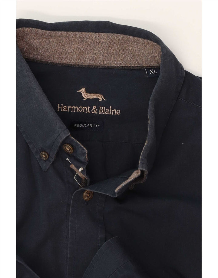 Harmont & Blaine Herren Regular Fit Hemd XL Marineblau
