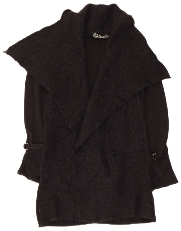 MINT VELVET Damen Longline Open Cardigan Pullover UK 10 Small Schwarz Acryl