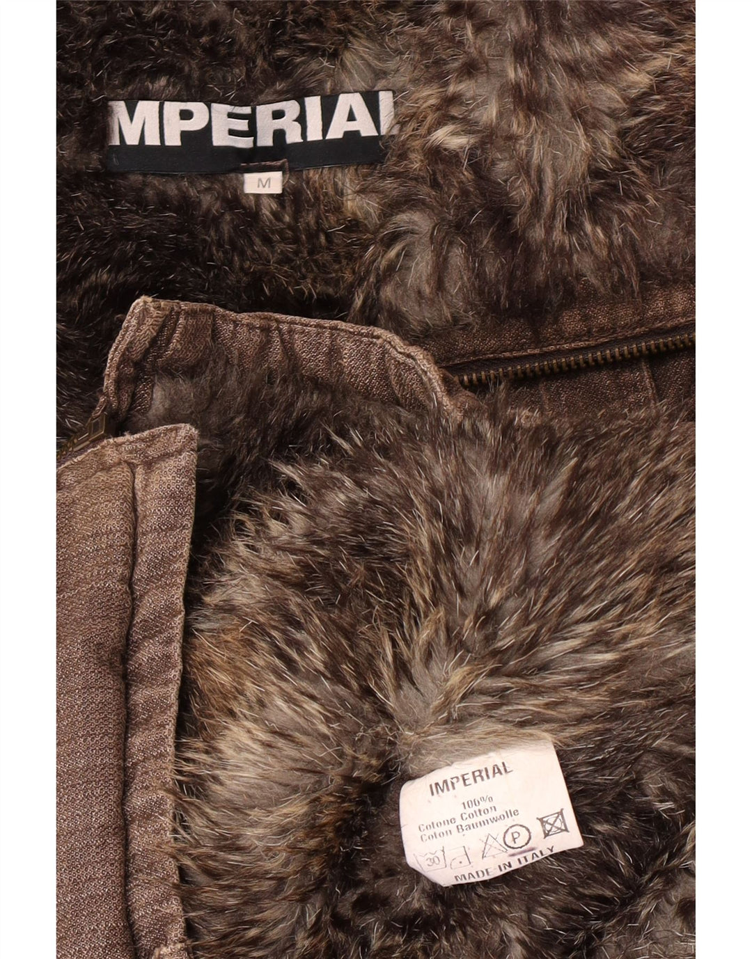 Imperial Herren Bomber Shearling Windjacke UK 38 Mittelbraune Baumwolle