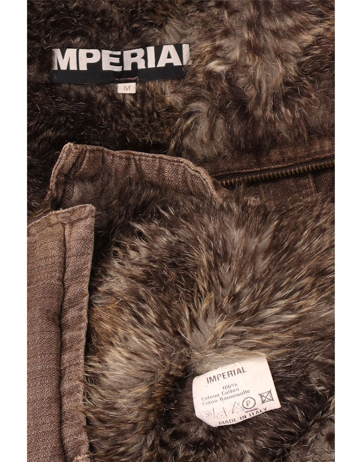 Imperial Herren Bomber Shearling Windjacke UK 38 Mittelbraune Baumwolle