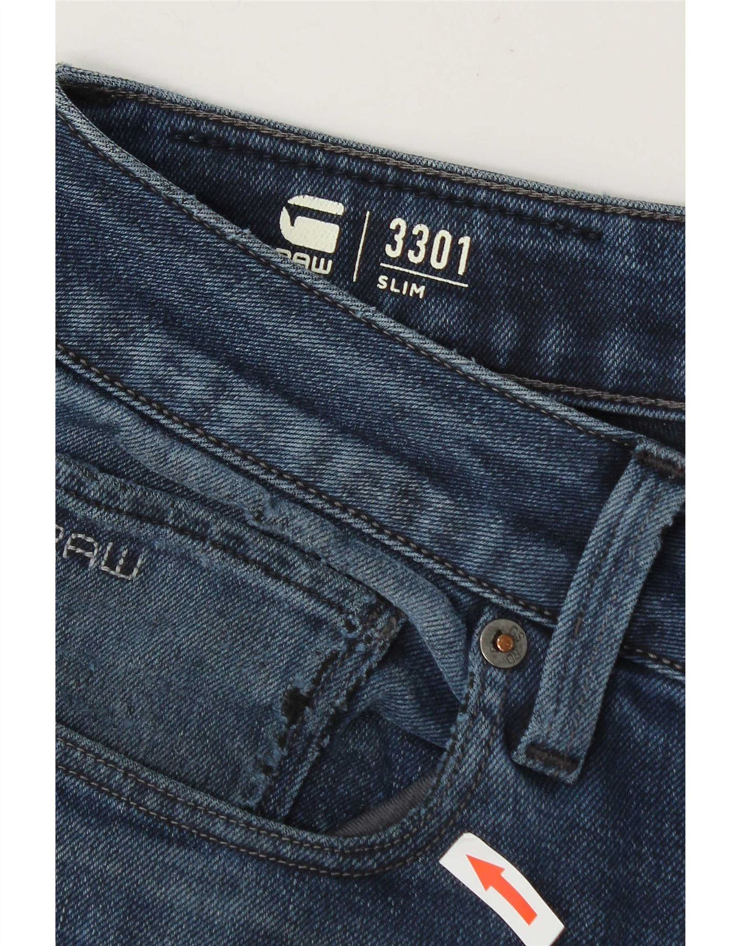 G-Star Raw Herren 3301 Slim Jeans W32 L34 Blaue Baumwolle