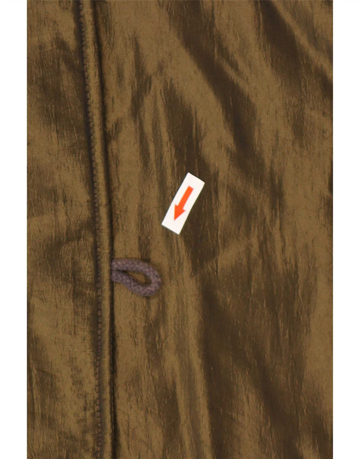Vintage Womens Hooded Oversized Parka Jacket UK 14 Medium Khaki Polyester