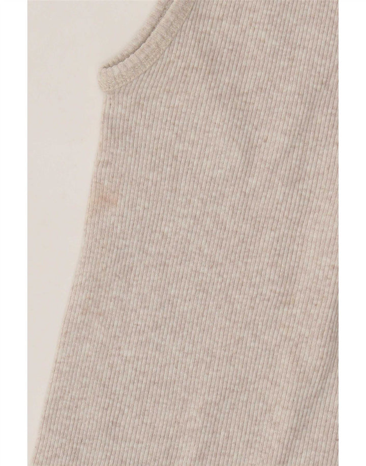 Levi's Damen-Trägershirt UK 14 Large Beige gesprenkelte Baumwolle