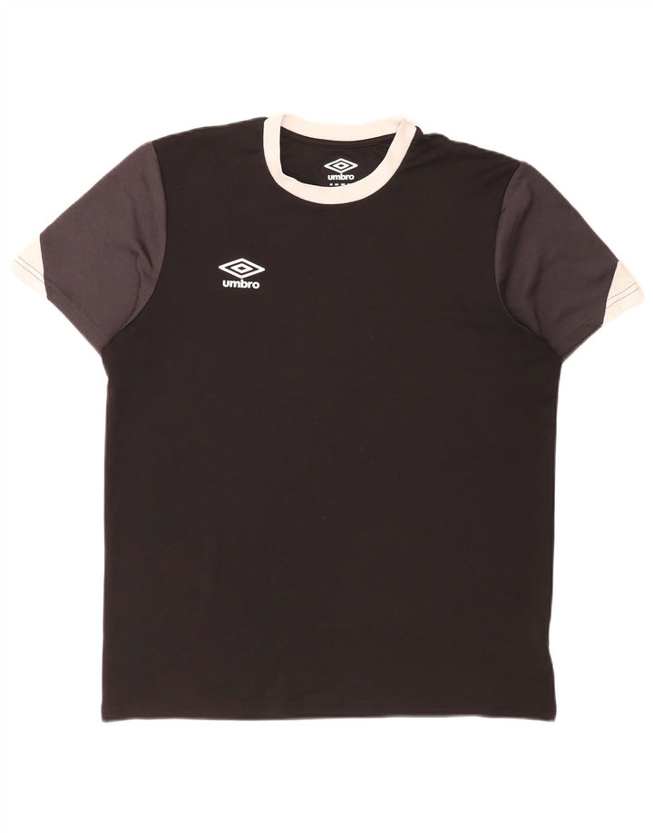 Umbro Herren T-Shirt Top Large Schwarz Colourblock Polyester