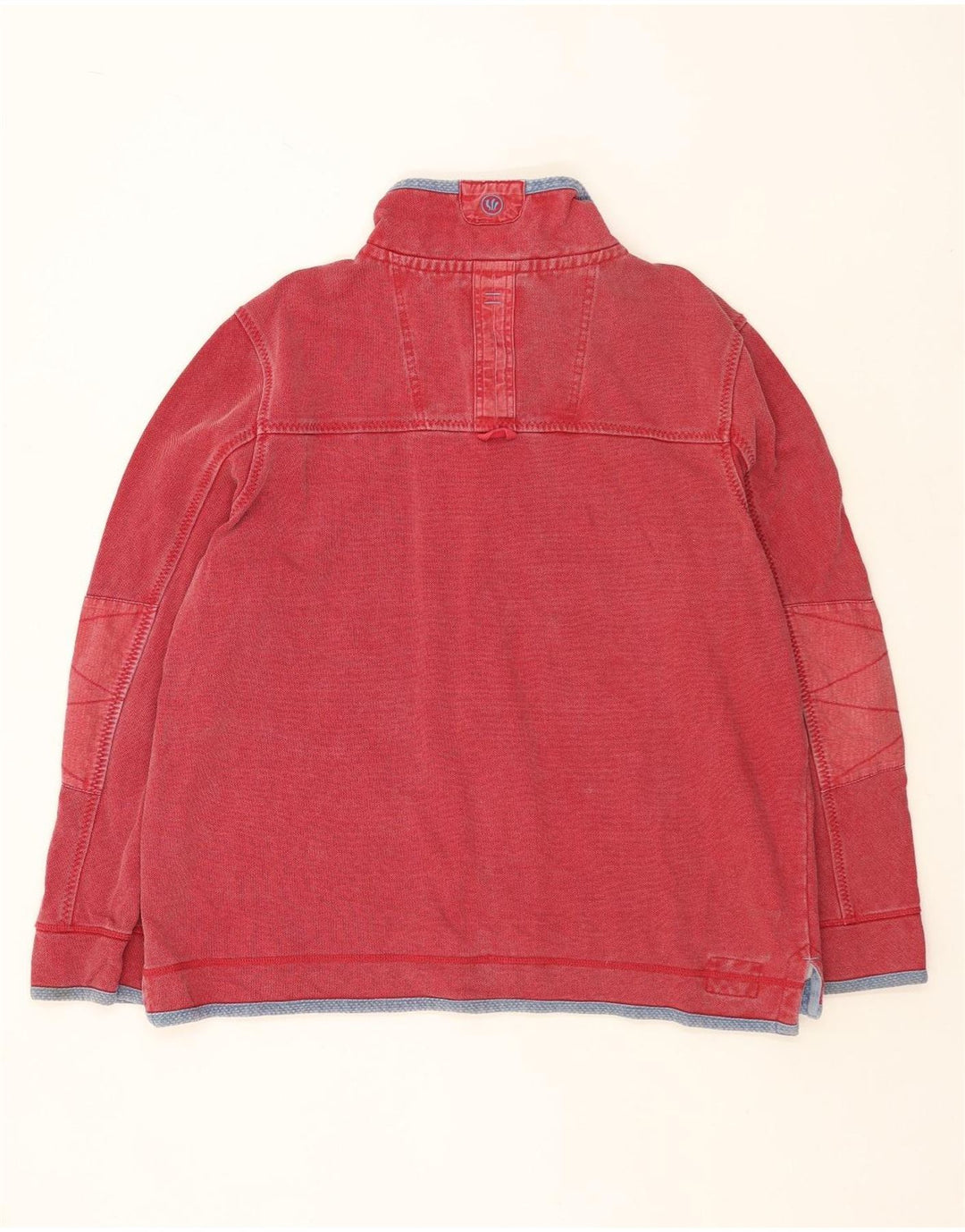 FAT FACE Herren Airlie Zip Neck Sweatshirt Pullover 2XL Rot Baumwolle