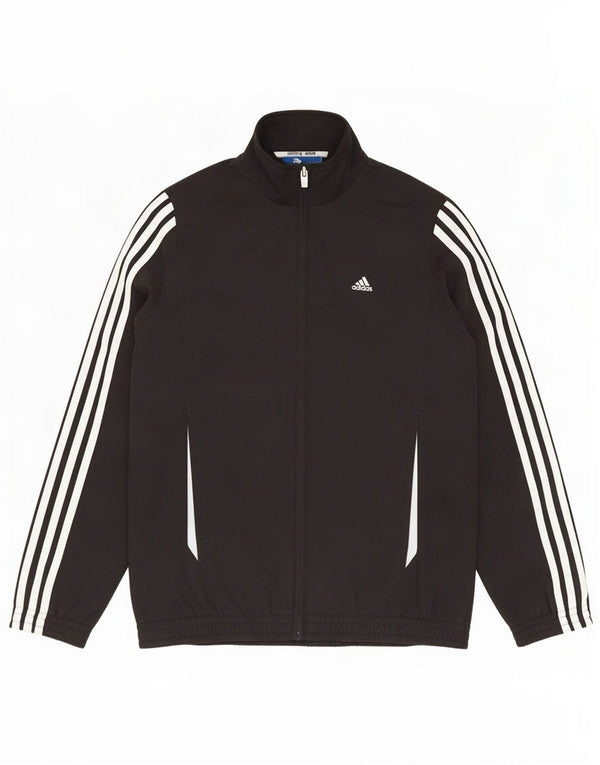 Adidas Jungen Grafik-Trainingsanzug-Top-Jacke, 11–12 Jahre, schwarzes Polyester