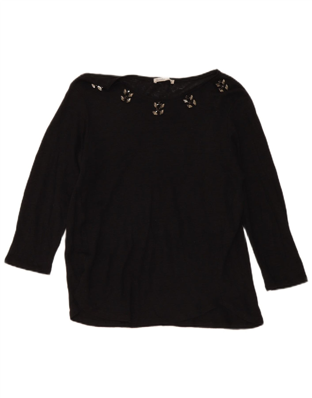 Zara Damen Top Langarm UK 14 Large Schwarz
