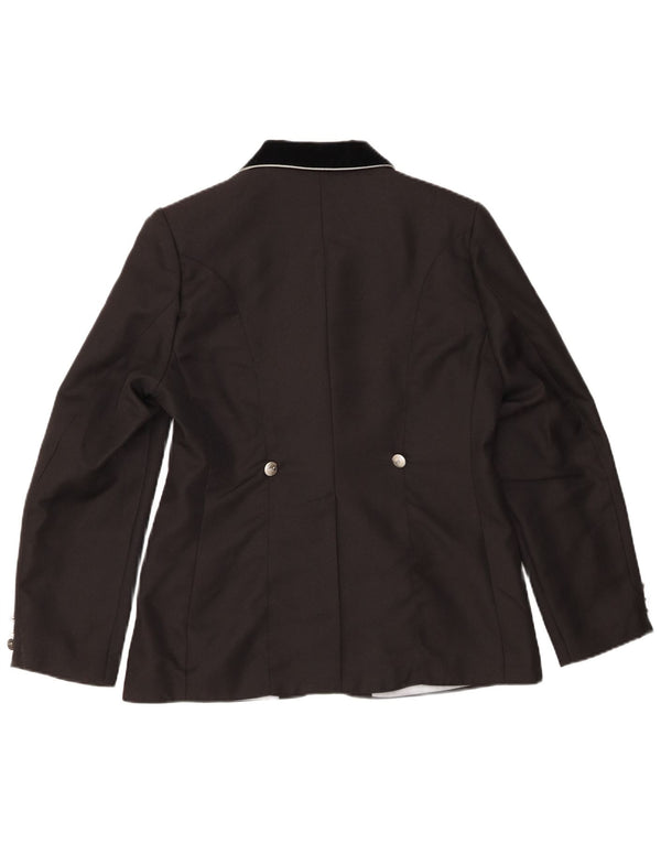 Vintage Damen Blazerjacke mit 3 Knöpfen, EU 38, Mittelschwarz, Farbblock