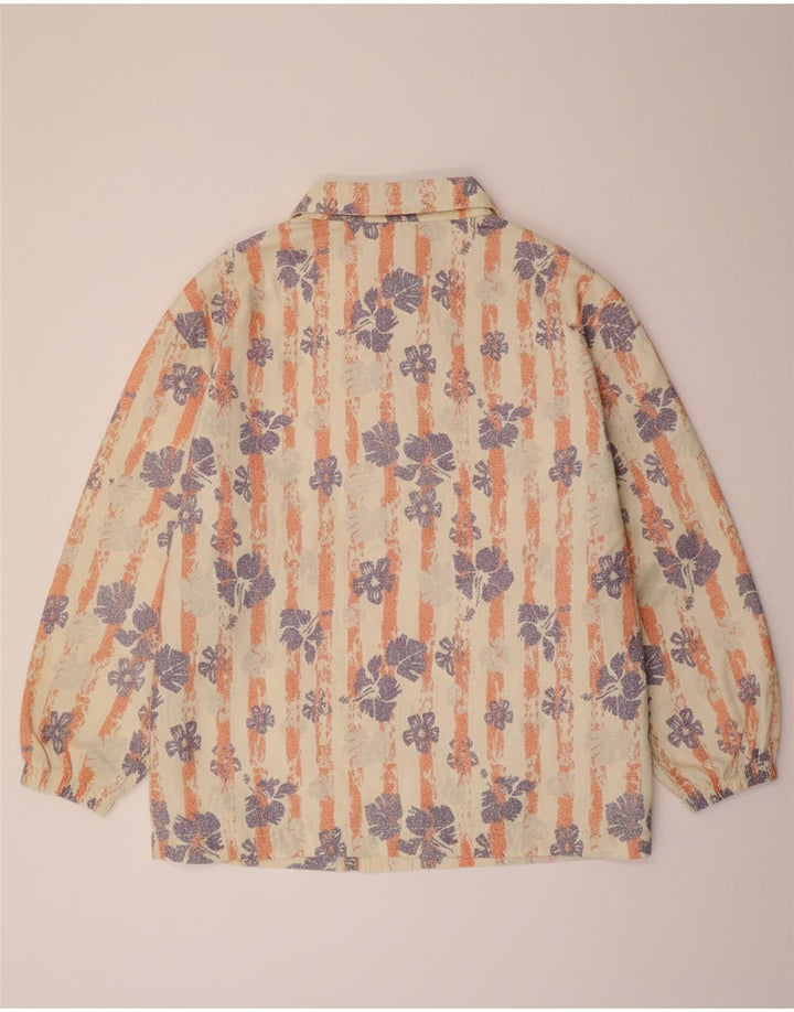 KILLTEC Womens Oversized Bomber Jacket EU 42 Large Beige Floral Polyester