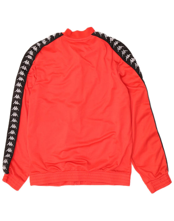 Kappa Herren-Trainingsanzugoberteil mit Grafik, Mittelrotes Farbblock-Polyester