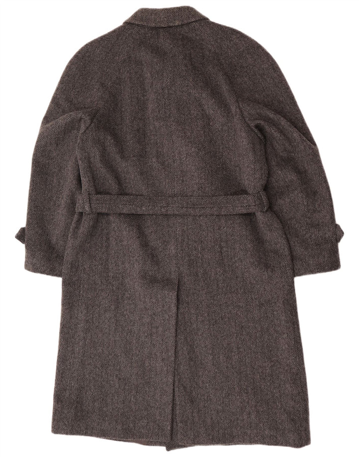 Vintage Herren Mantel EU 54 2XL Grau Herringbone