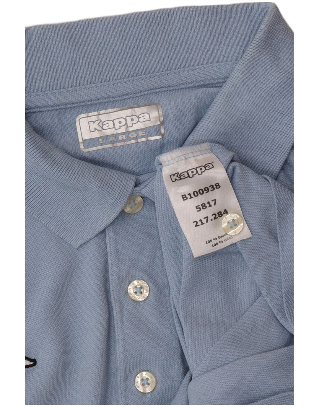 KAPPA Herren-Poloshirt, groß, blaue Baumwolle