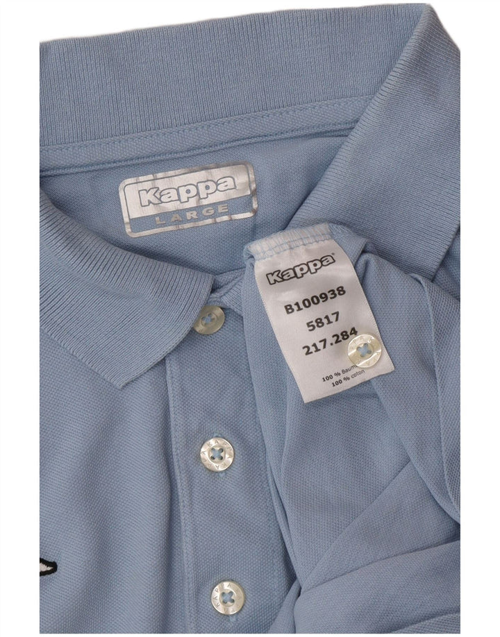 KAPPA Herren-Poloshirt, groß, blaue Baumwolle
