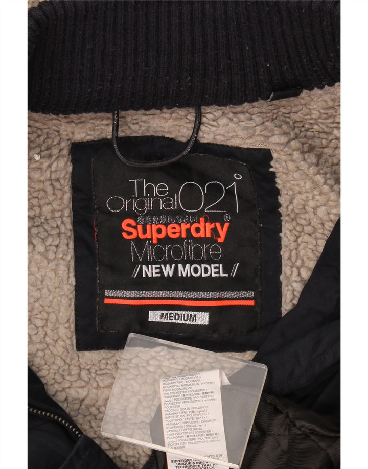 Superdry Damen-Sherpa-Parka mit Kapuze, UK 14, Mittelmarineblau, Polyester