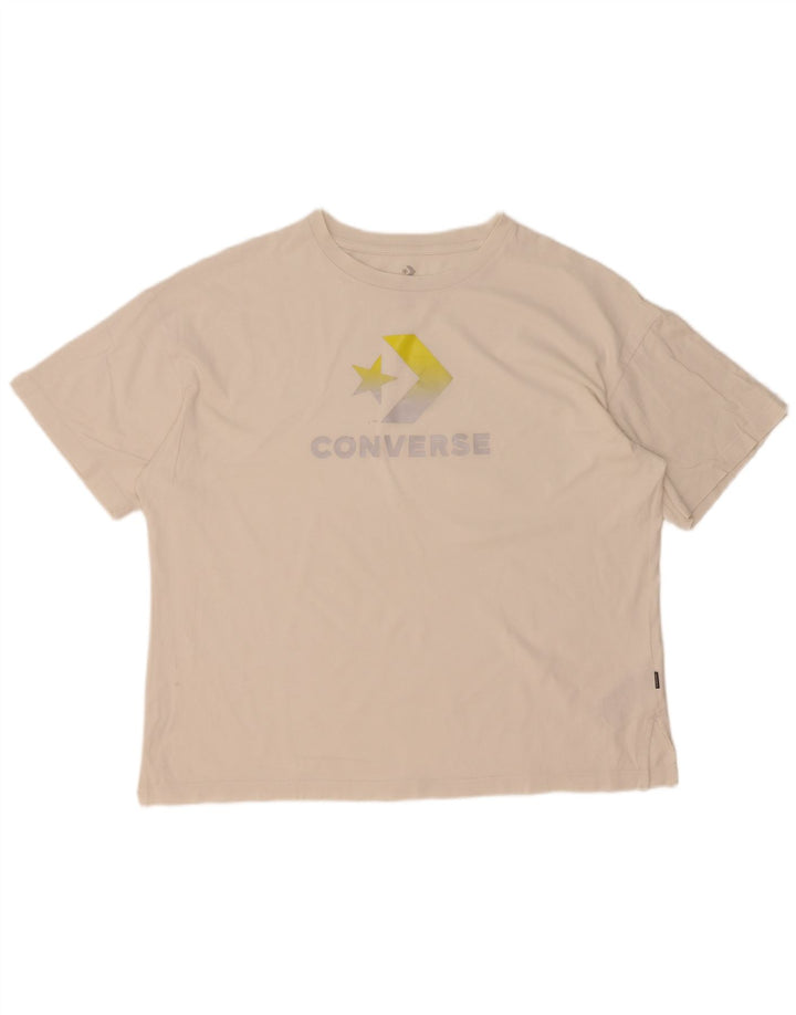 Converse Herren-T-Shirt in Übergröße mit Grafik, groß, aus weißer Baumwolle
