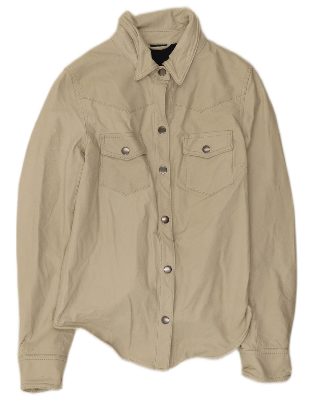 Vintage Damen Lederjacke EU 36 Small Beige
