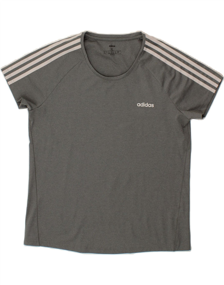 ADIDAS Womens Climalite T-Shirt Top UK 20/22 XL Grey Polyester Vintage Adidas and Second-Hand Adidas from Messina Hembry 