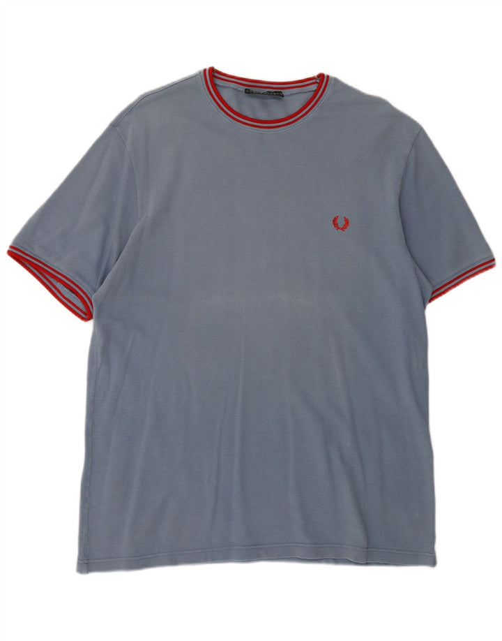 FRED PERRY Herren T-Shirt Top Large Blau Baumwolle